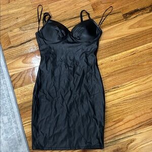 Love J Black faux leather Dress